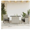Image de Ensemble de Bistro avec Coussins 3 pcs, Chaises et Table de Patio, Meubles de Terrasse Arrière-cour Extérieur, Gris 365122