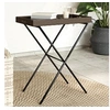 Image de Table à Plateau Pliable, Table à Manger avec Poignées, Table d'Appoint avec Plateau, Meuble de Jardin Terrasse, 365128
