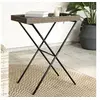 Image de Table à Plateau Pliable, Table à Manger avec Poignées, Table d'Appoint avec Plateau, Meuble de Jardin Terrasse, Gris 365129