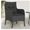 Image de Chaises de jardin avec coussins lot de 2 noir résine tressée