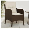 Image de Chaises de jardin avec coussins lot de 2 marron résine tressée 365146