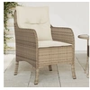 Image de Chaises de jardin avec coussins lot de 2 beige résine tressée