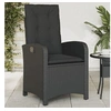 Image de Chaise en resine tressee empilable non pliable H. 93 cm exterieur noir