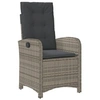 Image de Chaise inclinable de jardin avec coussins gris résine tressée