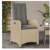 Image de Chaise exterieur non pliable H. 93 cm en rotin beige