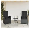 Image de Lot de 2 chaise H. 93 cm empilable non pliable exterieur en rotin noir