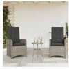 Image de Lot de 2 chaise H. 93 cm empilable non pliable en rotin exterieur gris