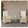 Image de Lot de 2 chaise exterieur non pliable en rotin H. 93 cm beige