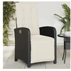 Image de Chaise en resine tressee empilable non pliable H. 93 cm exterieur noir