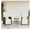 Image de Lot de 2 chaise exterieur empilable non pliable en rotin H. 93 cm noir