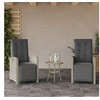 Image de Lot de 2 chaise en rotin empilable non pliable H. 93 cm exterieur gris
