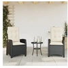 Image de Lot de 2 chaise exterieur empilable non pliable en rotin H. 93 cm noir