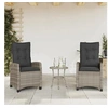 Image de Lot de 2 chaise en rotin empilable non pliable exterieur H. 93 cm gris