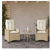 Image de Lot de 2 chaise H. 93 cm non pliable exterieur en rotin beige