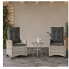 Image de Lot de 2 chaise exterieur en resine tressee gris H. 93 cm