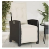 Image de Chaise inclinable de jardin et repose pied noir résine tressée