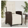 Image de Chaise inclinable de jardin repose-pied marron résine tressée 365234