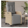 Image de Chaise inclinable de jardin et repose-pied mélange beige rotin 365237