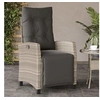 Image de Chaise inclinable de jardin avec repose-pied gris clair rotin 365238