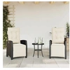 Image de Chaises inclinables de jardin lot de 2 repose-pied noir rotin 365240