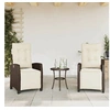 Image de Chaises inclinables de jardin lot de 2 avec repose-pied rotin 365242