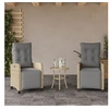 Image de Chaises inclinables de jardin lot de 2 avec repose-pied rotin 365245