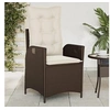 Image de Chaise exterieur empilable non pliable en resine tressee H. 93 cm marron