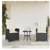 Image de Lot de 2 chaise H. 93 cm empilable non pliable en rotin exterieur noir