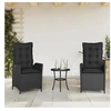 Image de Lot de 2 chaise en rotin empilable non pliable exterieur H. 93 cm noir