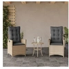 Image de Lot de 2 chaise H. 93 cm non pliable en resine tressee exterieur beige