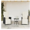 Image de Lot de 2 chaise en rotin empilable non pliable H. 93 cm exterieur noir