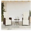 Image de Lot de 2 chaise H. 93 cm non pliable en rotin exterieur marron