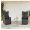 Image de Lot de 2 chaise en rotin empilable non pliable H. 93 cm exterieur gris