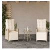 Image de Chaises inclinables de jardin lot de 2 avec repose-pied rotin 365292
