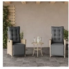 Image de Lot de 2 chaise exterieur non pliable H. 93 cm en rotin beige