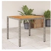 Image de Table de Jardin et Dessus en Bois d'Acacia, Table à Manger, Table de Repas, Meuble de Patio Terrasse Extérieur, Gris 365530