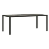 Image de Table de jardin dessus en verre Noir 190x90x75cm Résine tressée