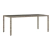 Image de Table de jardin dessus en verre Gris 190x90x75cm Résine tressée