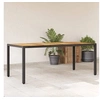 Image de Table de Jardin et Dessus en Bois d'Acacia, Table à Manger, Table de Repas, Meuble de Patio Terrasse Extérieur, Noir 365541