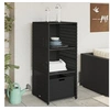 Image de Garden Storage Cabinet Black 50x55x115 cm Poly Rattan, outdoor storage cabinet, outdoor cupboard, garden storage 365547