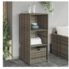 Image de Armoire de Rangement de Jardin, Organisateur de Terrasse avec Etagères, Meuble d'Extérieur Patio Arrière-cour, Gris 365549