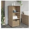 Image de Armoire de rangement de jardin beige 50x55x115cm résine tressée 365550