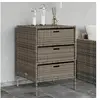 Image de Armoire de Rangement de Jardin, Organisateur de Terrasse avec Tiroirs, Meuble d'Extérieur Patio Arrière-cour, Gris 365553