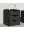Image de Armoire de rangement de jardin noir 55x59x69 cm résine tressée