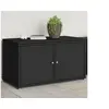 Image de Armoire de rangement jardin noir 110x55x60,5 cm résine tressée