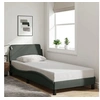 Image de Cadre de Lit avec Tête de Lit, Lit Rembourré avec Sommier à Lattes, Lit Simple avec Pied, Lit Adulte de Chambre, Gris 373066