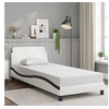 Image de Bedframe met hoofdbord kunstleer wit en zwart 80x200 cm373084
