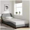 Image de Cadre de Lit avec Tête de Lit, Lit Rembourré avec Sommier à Lattes, Lit Simple avec Pied, Lit Adulte de Chambre, Gris 373085