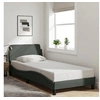 Image de Cadre de Lit avec Tête de Lit, Lit Rembourré avec Sommier à Lattes, Lit Simple avec Pied, Lit Adulte de Chambre, Gris 373086