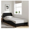 Image de Cadre de lit avec tï¿½te de lit sans matelas noir 90x190 cm tissu